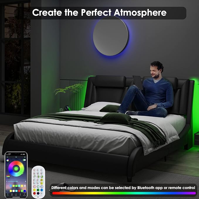 Keyluv King Size LED Bed Frame