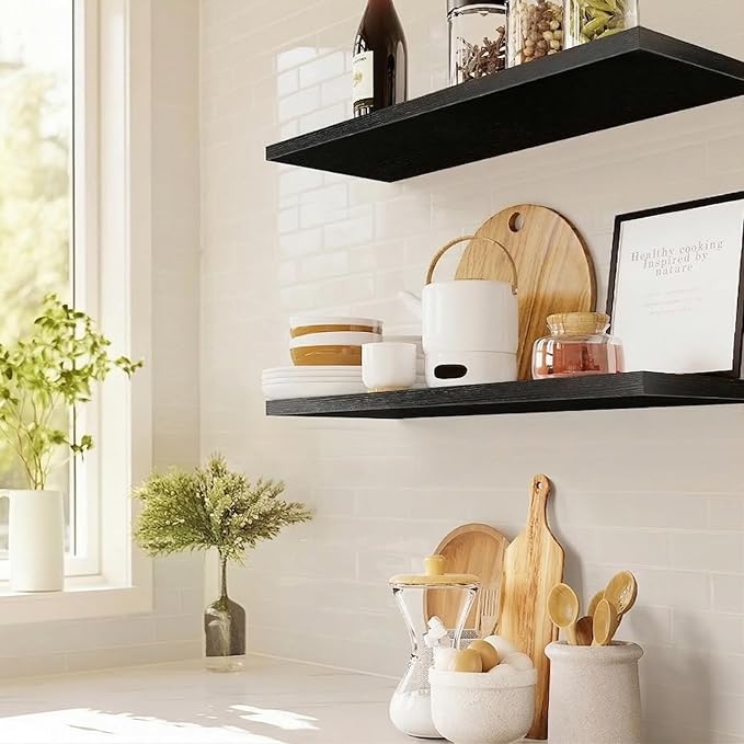 AMADA HOMEFURNISHING Floating Shelves Wall Mounted, 24 x 7 Inch Wall Shelves