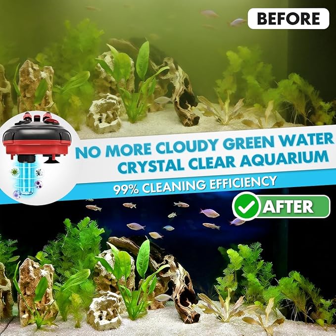 PONDFORSE Canister Filter, External Aquarium Filter Ultra-Quiet Water Circulation Cleaning Machine with Media for Fish Tanks and Aquariums