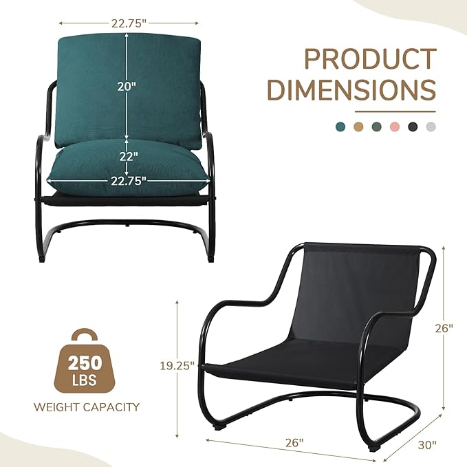 Peace nest Modern Accent Chair, Soft Upholstered Armchair