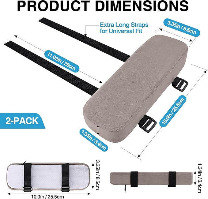 Smiry Ergonomic Office Chair Armrest Pads, Memory Foam Arm Rest Covers