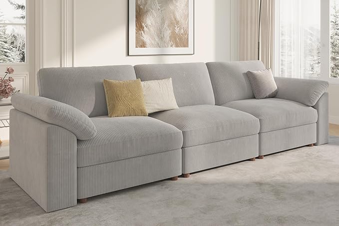 EASE MOOSE Sectional Modular Sofa, Comfty 3 Seat Cloud Couch, FSC Certified
