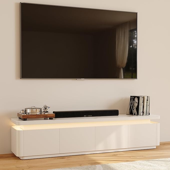 POVISON Fully Assembled 71" Mid-Century Modern TV Stand