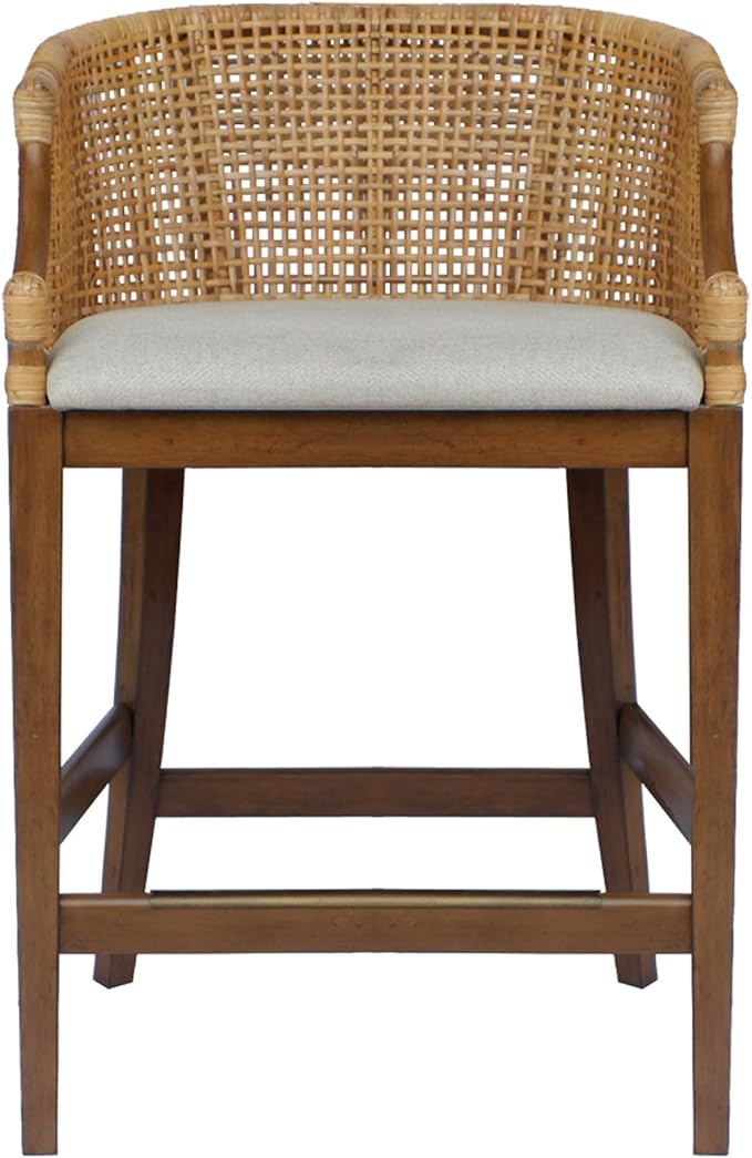 Martha Stewart Farmhouse Counter Height Bar Stools, Handcrafted Rattan Counter