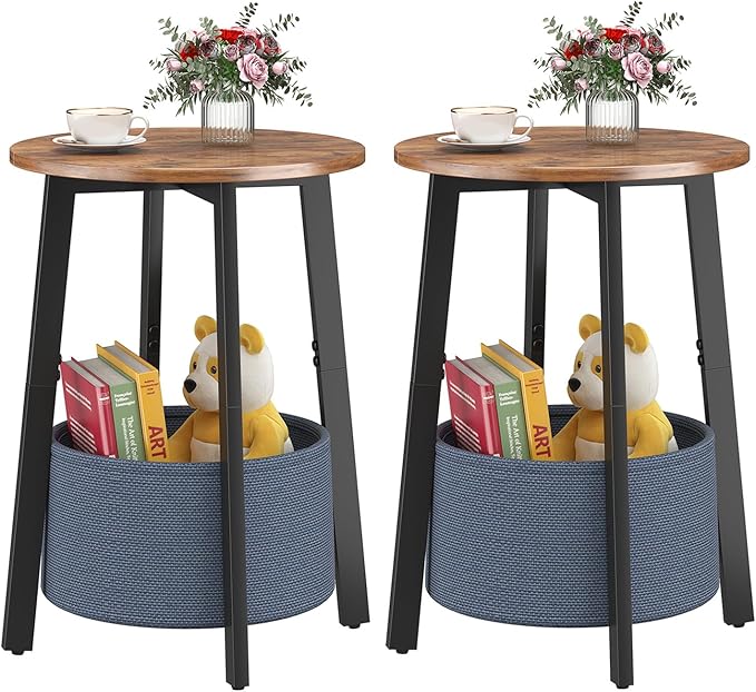 sthmec Small Round Side End Table Set of 2
