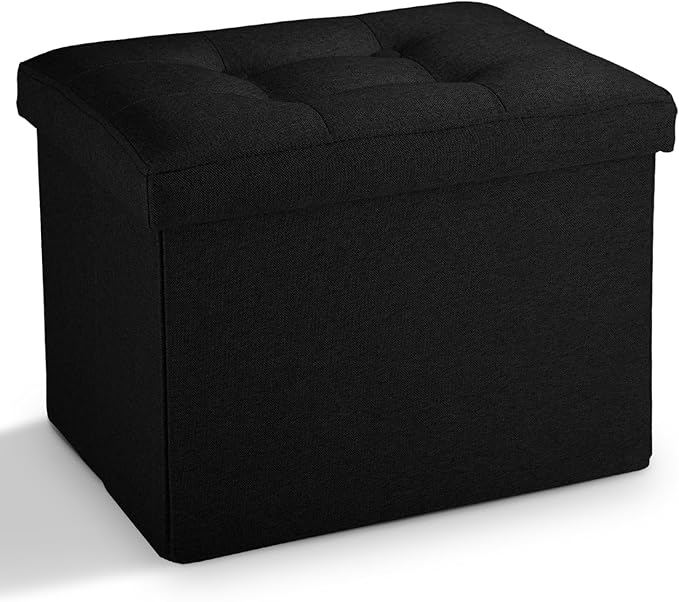 LINMAGCO Small Storage Ottoman Stool Foot Rest Stool Under Desk Stool Short