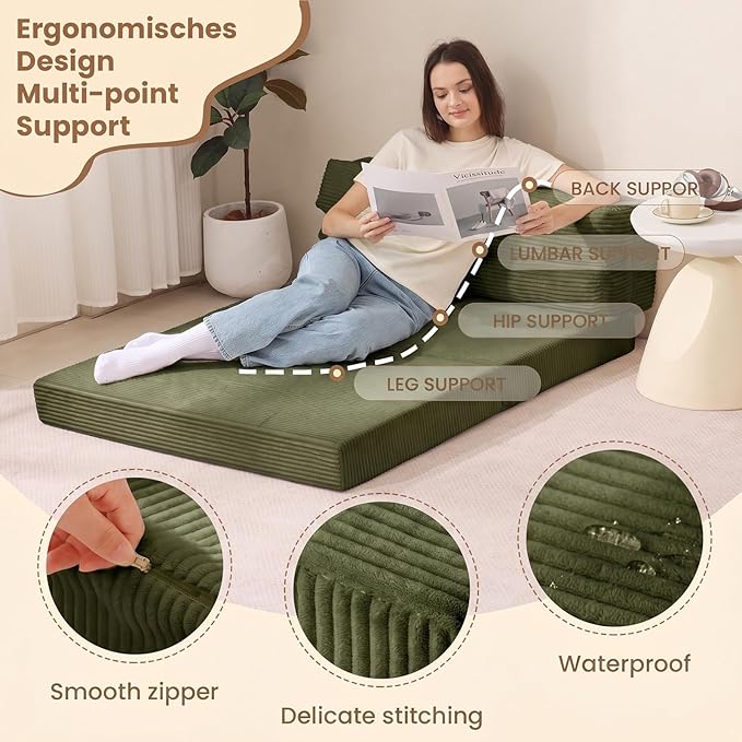 JUIKURY Folding Sofa Bed, Convertible Sleeper Chair