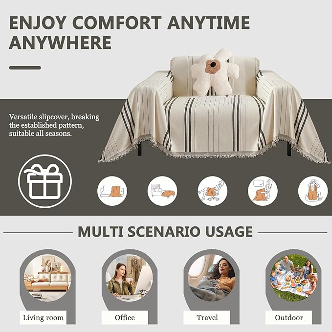DREAMINGO Armchair Cover Washable Chenille Sofa Protector