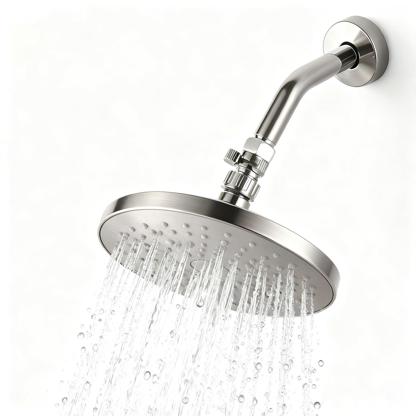 Shower Valve Water Flow Restrictor - Control Water Flow G1/2 IPS Brass Matel Shower Shut Off Valve, Shower Pressure Regulator for Toilet Handheld Shower or Bidet Sprayer, Brushed Nickel