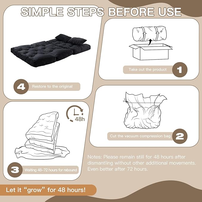 Folding Sofa Bed, Convertible Sleeper Chair