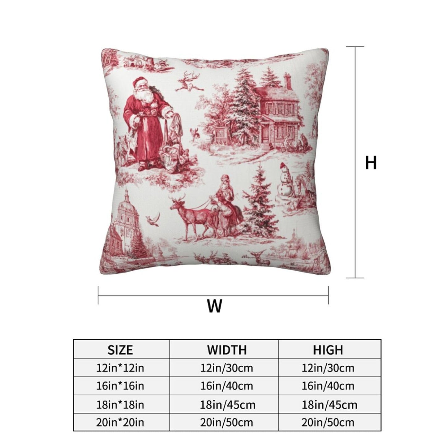 Ecixzyo Christmas Santa Claus Throw Pillow Covers 18x18 Set of 2 Square Pillow Case for Home Decor Couch Room