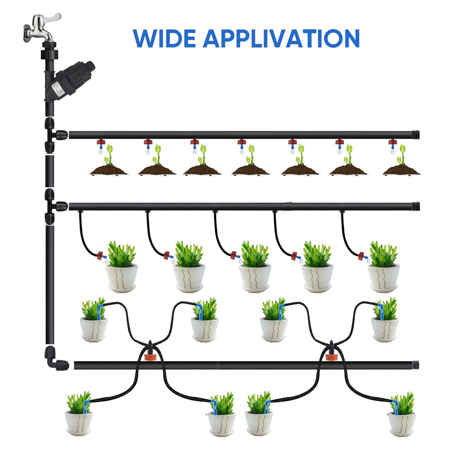 0.5 GPH Pressure Compensating Drippers for Garden System: Self-Cleaning Constant Flow Drippers for 1/4 Inch Drip Irrigation Tubing - Drip Irrigation Emitters for Drip Irrigation System Users (30pcs)
