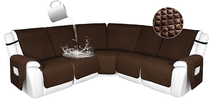 HDCAXKJ 100% Waterproof Reclining Sectional Couch Covers L Shape Recliner Sofa