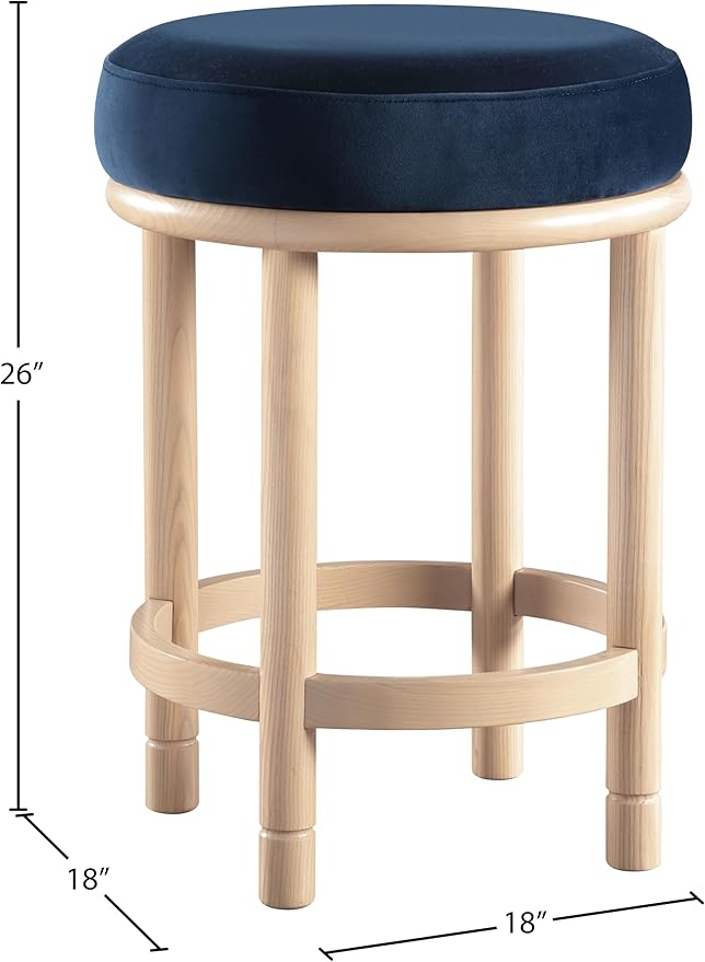 Meridian Furniture 976Navy-C Monette Collection Art Deco Counter Stool