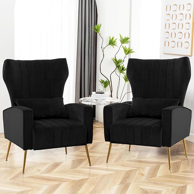 Accent Chairs Set of 2, Upholstered Living Room Chair