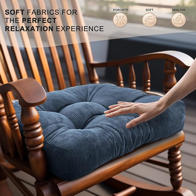Lokex Rocking Chair Cushion Only, Tufted Non-Slip Comfortable Rocking Chair