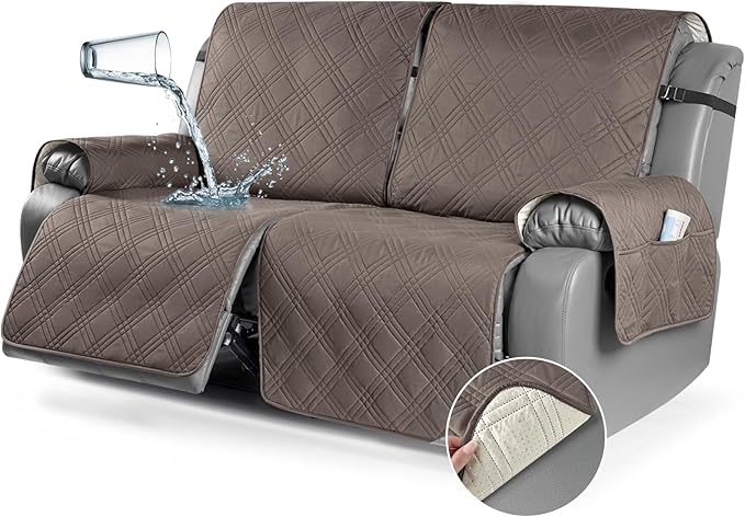 TAOCOCO 100% Waterproof Oversized Loveseat Recliner Cover, Non Slip Split Couch
