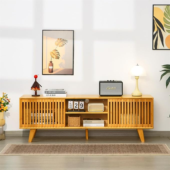 Bamboo TV Stand for TVs up to 65", Accent Entertainment Center