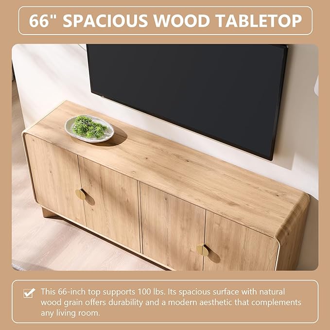 IFGET 70" Modern TV Stand for TVs Up to 80 inches, TV Console
