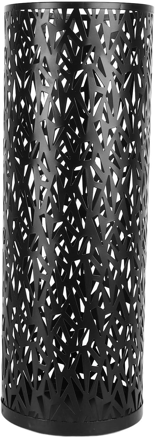 Metal Round Umbrella Stand Rack,Umbrella Holder Organizer Bin Hollowed Freestanding Canes Walking Sticks Holder for Entryway Home Hotel Office Decor (S)