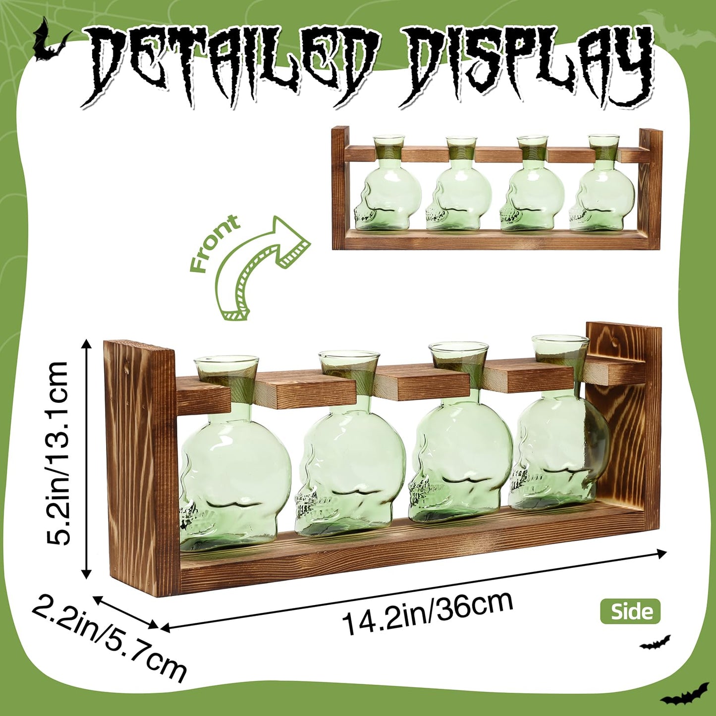 CYZglass Plant Propagation Stations Halloween Skull Plant Terrarium Kit Glass Vases Gift for Father Air Planter Home Office Decor