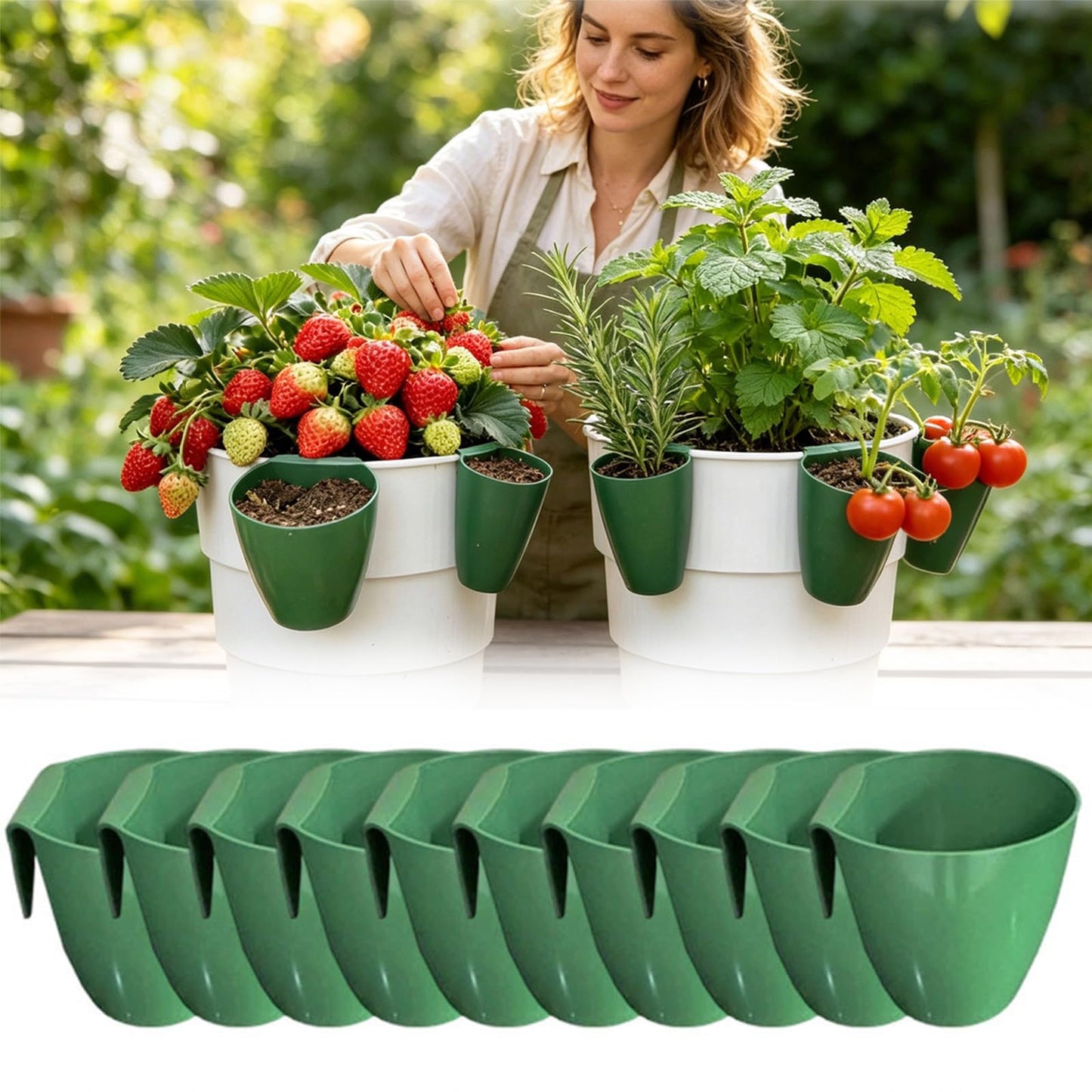 Propagation Cups 2-in-1 Wall Hanging Rooting Cup Kit, 10 Pcs Strawberry Propagation Cups for Easy Plant Propagation, Space Saving for Garden Balcony Greenhouse Use (3.5 in)