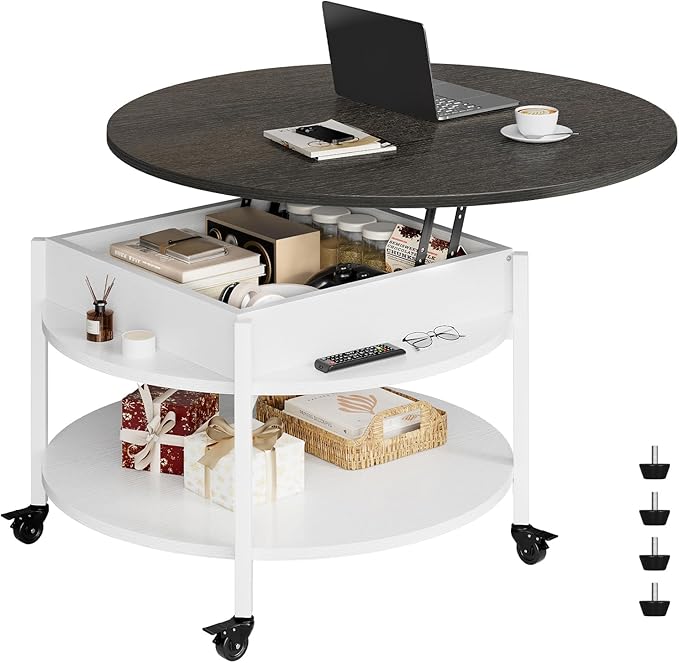 FABATO Round Lift Top Coffee Table