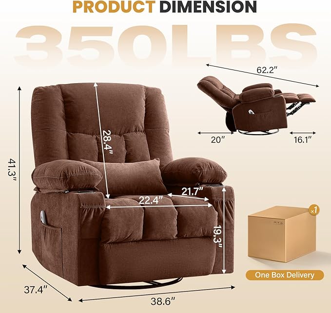 Swivel Recliner Chair for Adults