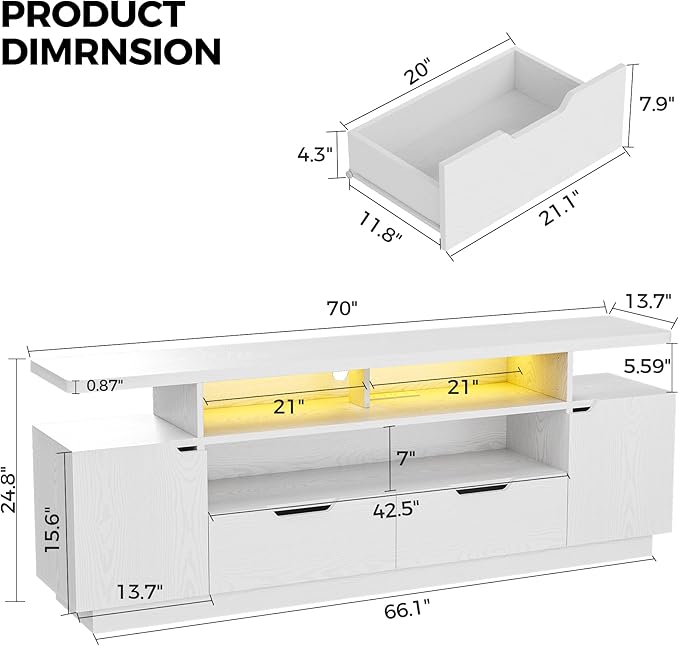 IRONCK TV Stand for TVs 85 inch