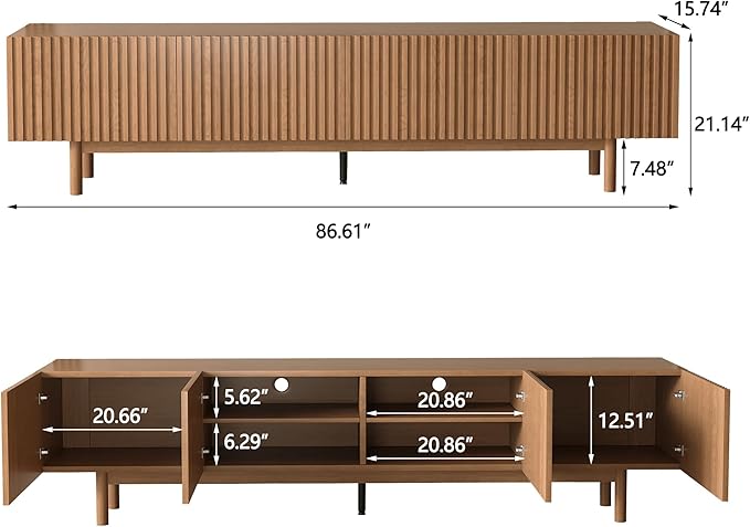 86.61" Mid-Century Modern TV Stand