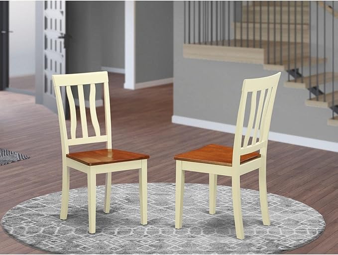 East West Furniture ANC-WHI-W Antique Dining Room Chairs