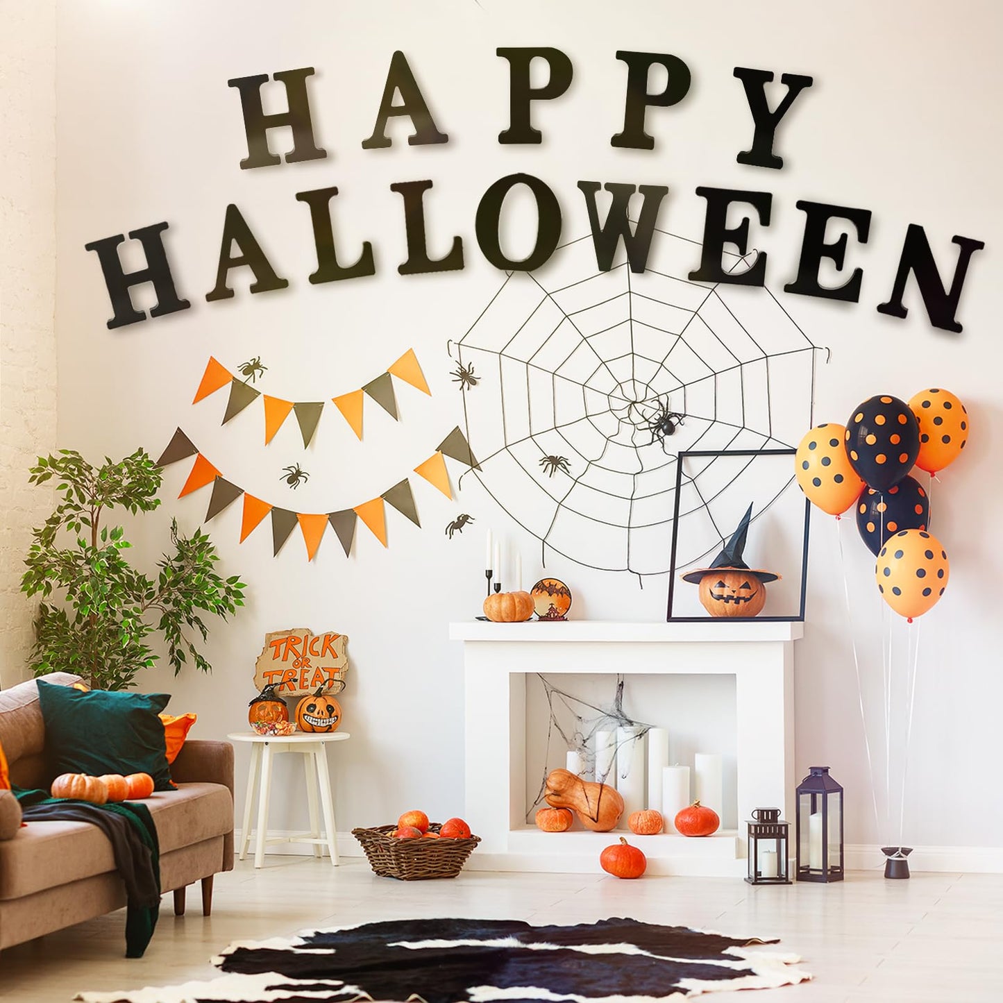 AOCEAN 10 Inch Black Wood Letters for Halloween Decorative Standing Slices Sign Board Decoration - Unfinished Craft Home Party Projects (B)