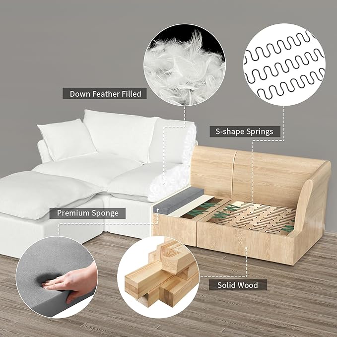 Cloud Sectional Couches, Down Filled Sofa