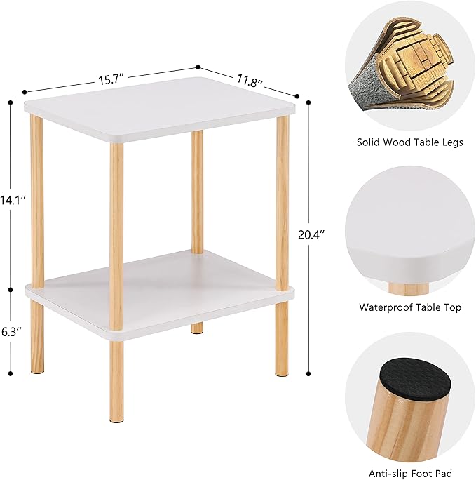 Apicizon 2 Tier End Table, Small Side Table