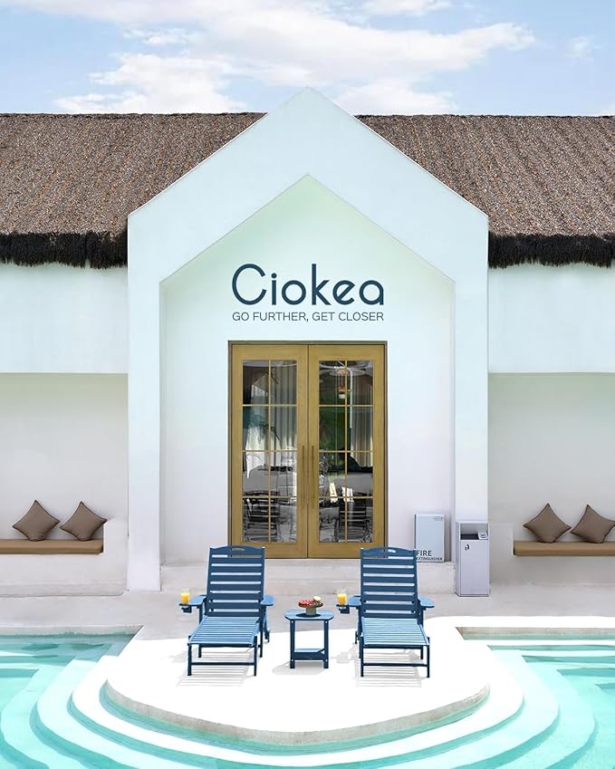 Ciokea Outdoor Chaise Lounge Chair Set of 2, Patio Lounge Chairs