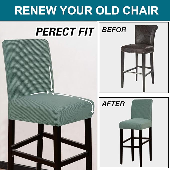 Turquoize Stretch Bar Stool Cover Counter Stool Pub Chair Slipcover