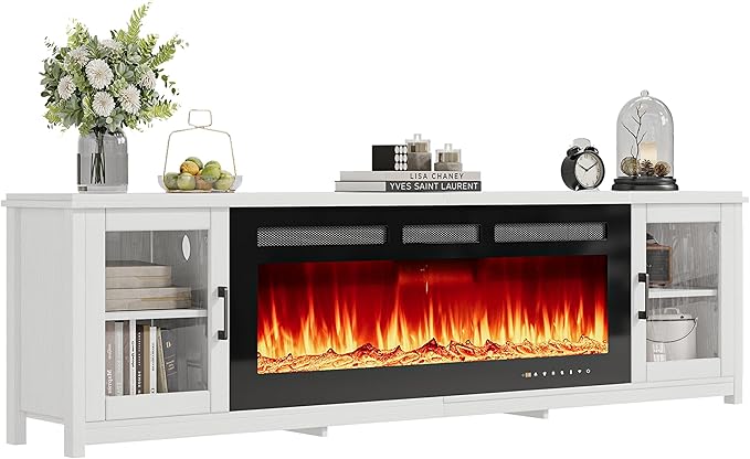MXV 80" Fireplace TV Stand, Modern Entertainment Center