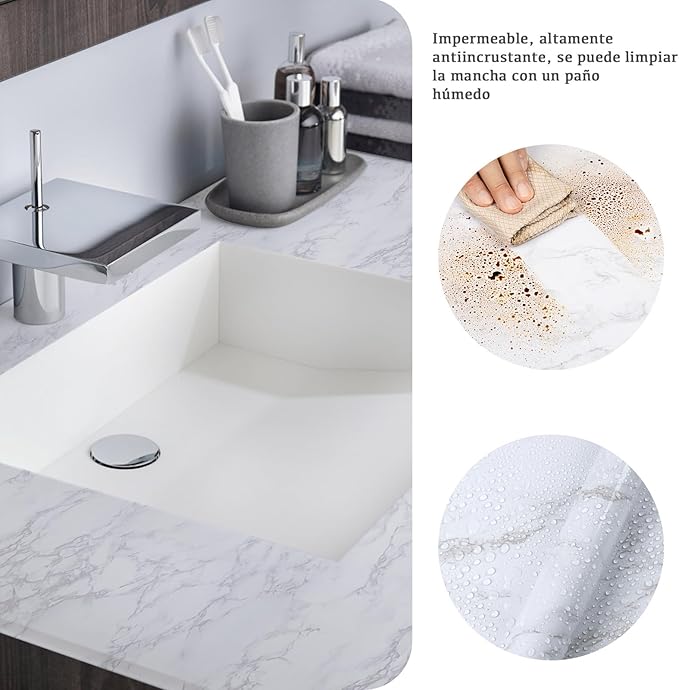 practicalWs Peel and Stick Marble Wallpaper 15.7'' x 472.4'' Marble Contact