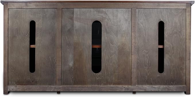 Leick Home 82350 Solid Wood Mission Oak Three Door TV Stand