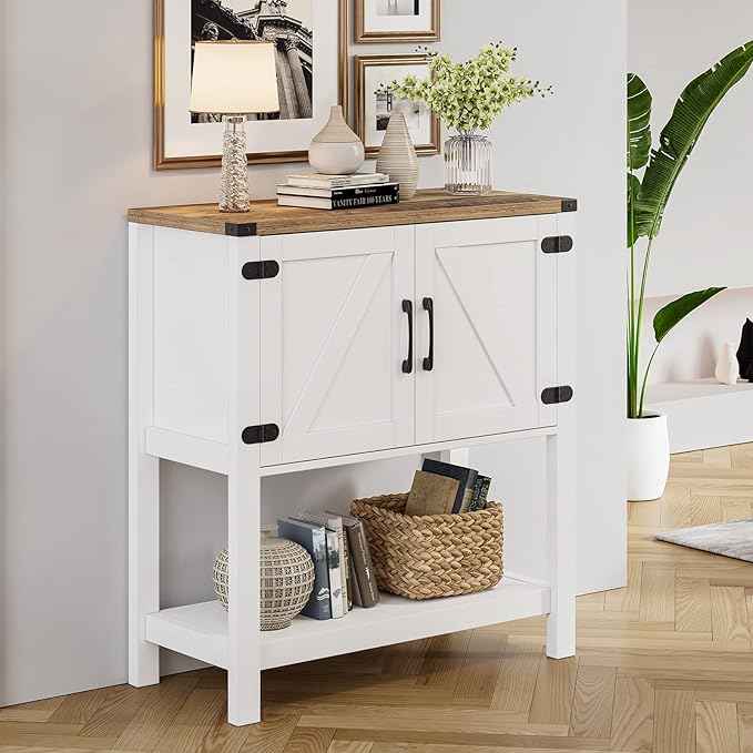 Mufico Console Table Coffee Bar Cabinet Sofa Table, 31.5 L x 13.8 D x 34.65 H