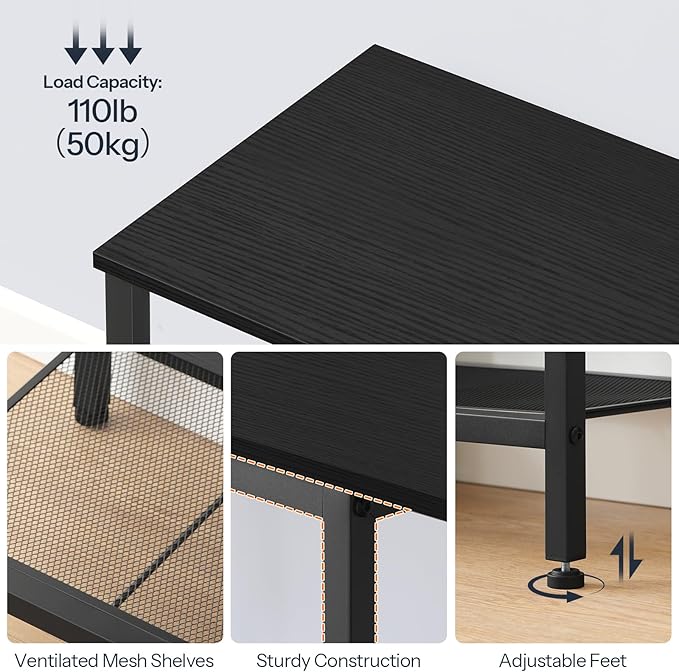 HOOBRO TV Stand with Charging Station to 55 Inches, LED Entertainment Center