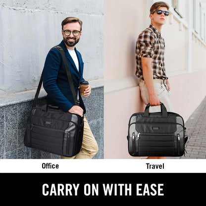 Kenneth Cole Reaction Keystone 1680d Polyester Dual Compartment 17" Laptop Business Portfolio, Black