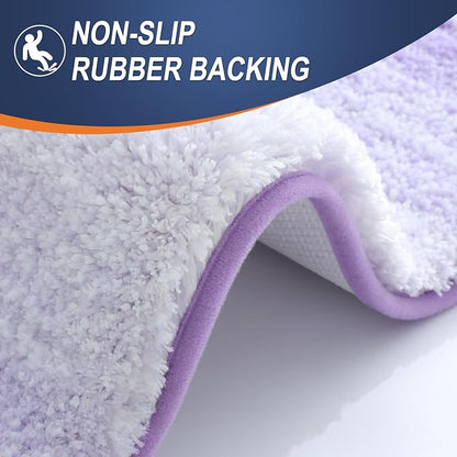 OLANLY Bathroom Runner Rugs Mat 47x17, Extra Soft Absorbent Microfiber Bath Rug, Rubber Backing, Quick Dry, Washable Long Bath Mats for Bathroom, Tub and Shower, Home Decor Accessories, Light Purple