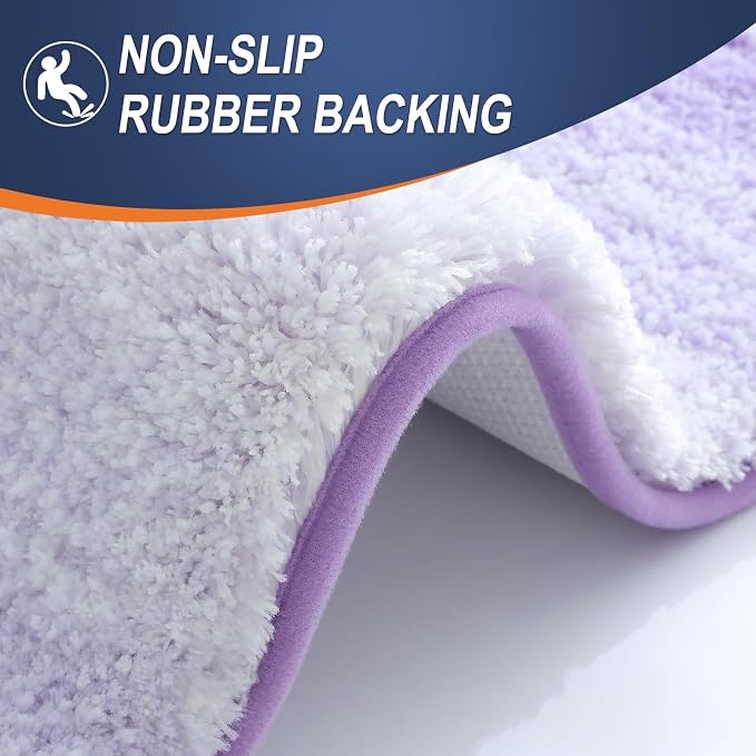 OLANLY Bathroom Runner Rugs Mat 70x24, Extra Soft Absorbent Microfiber Bath Rug, Rubber Backing, Quick Dry, Washable Long Bath Mats for Bathroom, Tub and Shower, Home Decor Accessories, Light Purple