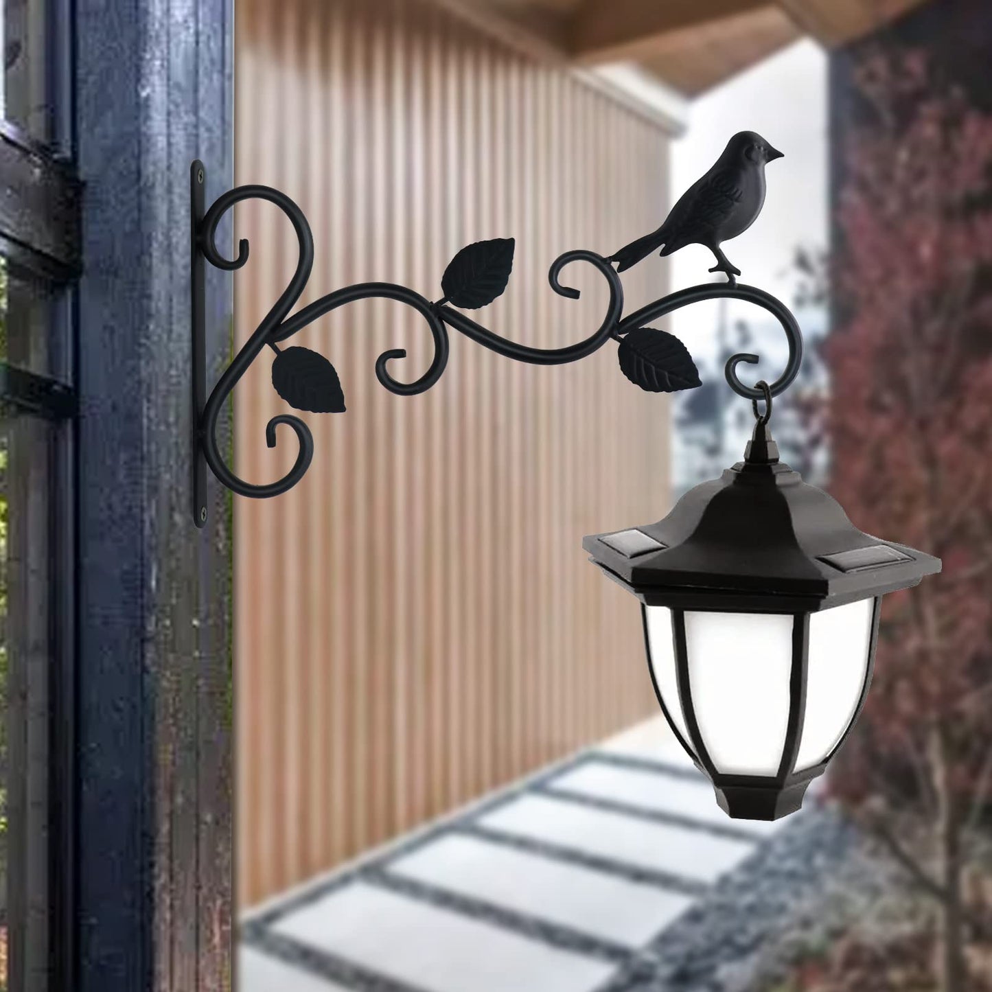 JIALAI HOME Hanging Plants Bracket 12" Bird Planter Outdoor Hooks Hangers for Flower Baskets Pot Bird Feeder Wind Chimes Lanterns Patio Garden Outdoor Indoor Metal Black, 4 Packs