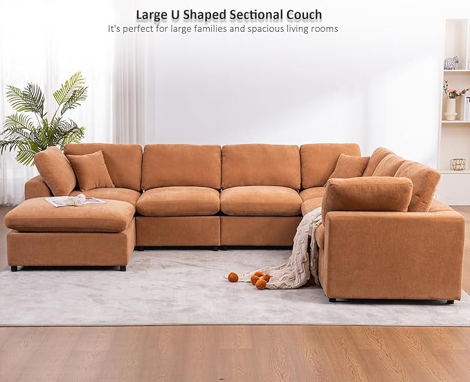 Oversized Modular Sectional Sofa Couch, Large 7 Seater Corner Sofa Modern U