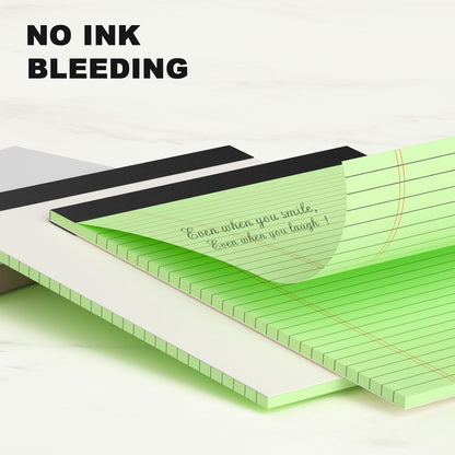 Colored Legal Pads 8.5 x 11 Note Pads 8.5x11 inch, Wide Ruled Clear Print Writing Pads 30 Sheets/Pad, 20lb Colored Paper, Perforated Notepad with Sturdy Back (3 Pads)