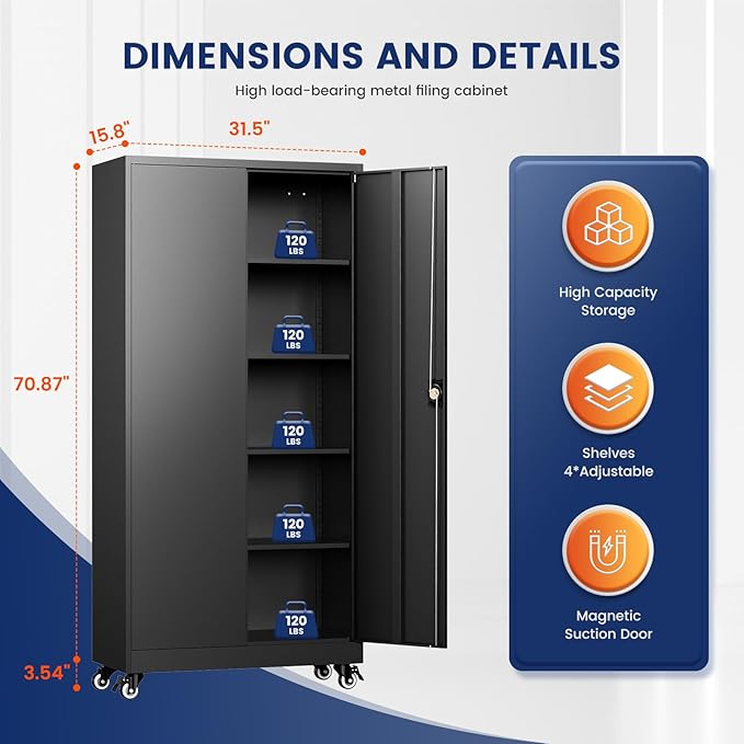 Yizosh Metal Garage Storage Cabinet