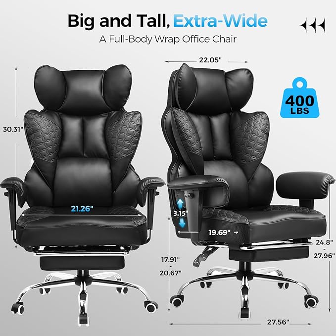 COMHOMA Big and Tall Office Chair Heavy Duty Wide Ergonomic Gaming Chair