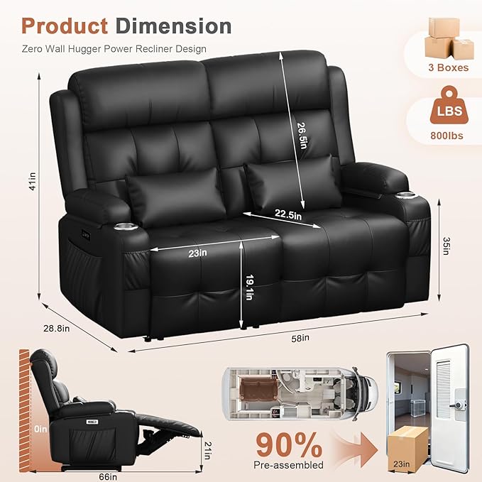 Power Loveseat Recliner Sofa